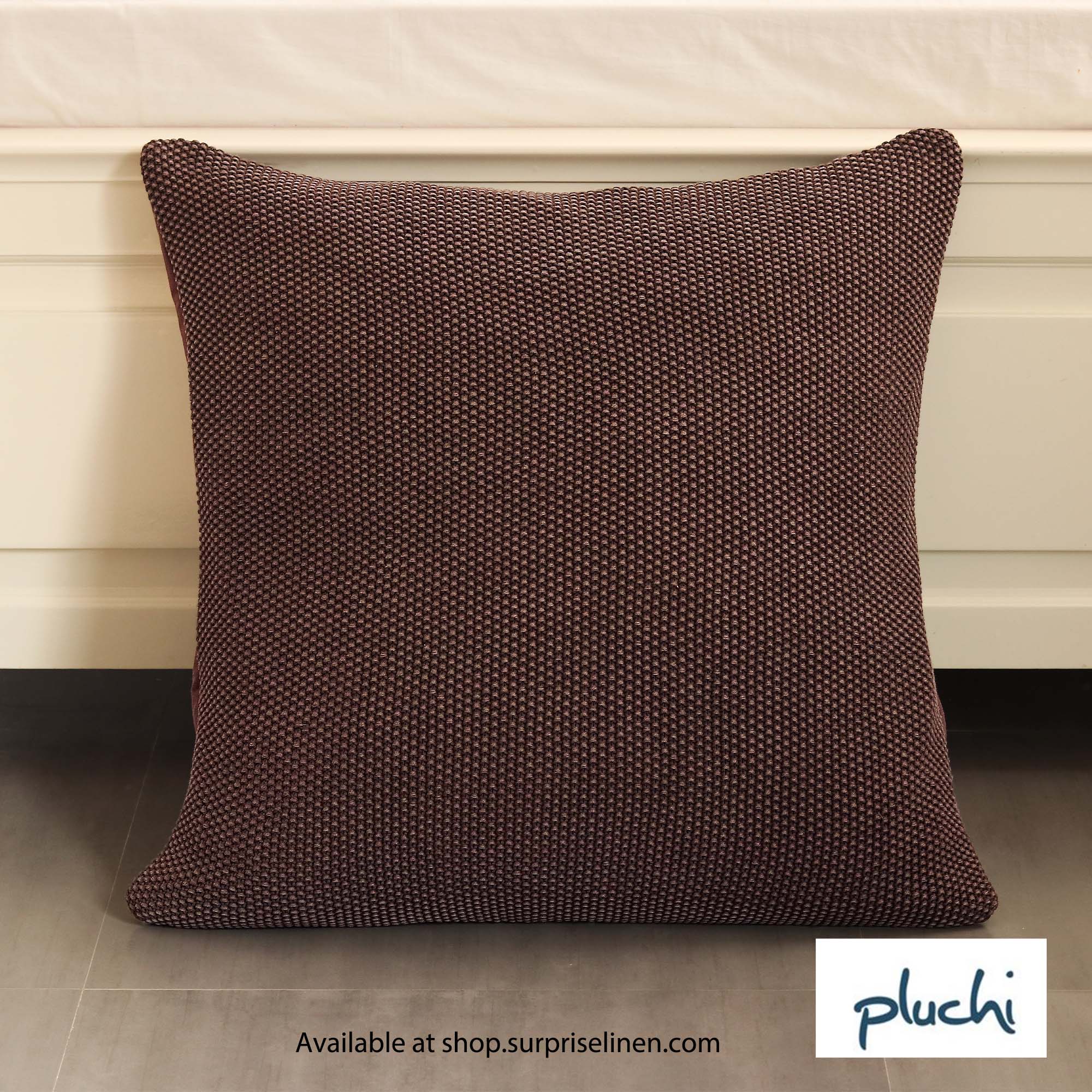 Pluchi - Moss Knit Cushion Cover (Brown)