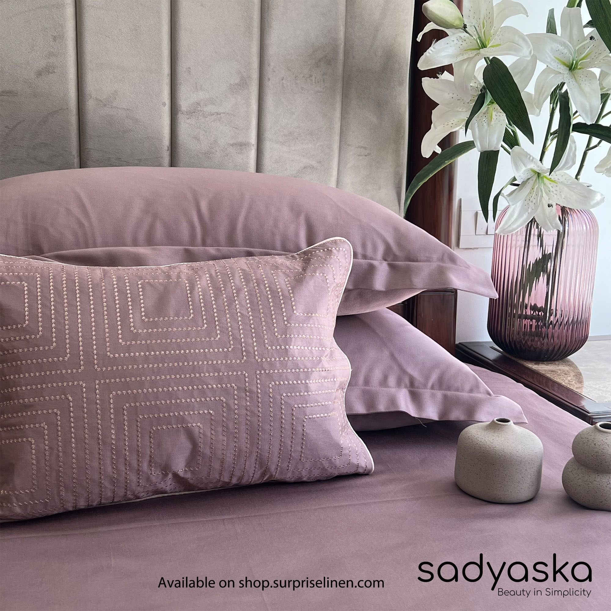 Sadyaska - Treasure Collection Cubicle Bedsheet Set (Old Rose)