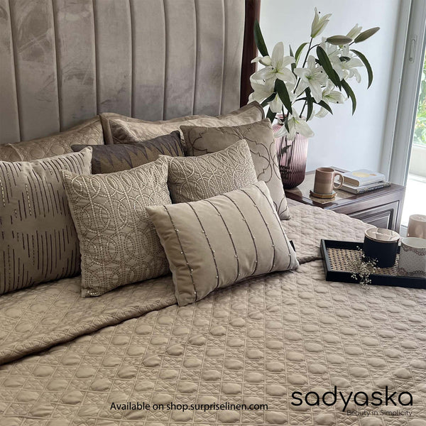 Sadyaska - Velvet Collection Stellar Bed Cover Set (Champagne Gold)