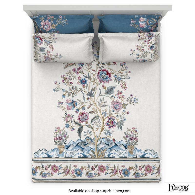 D'Decor - Nandanvan Collection Snow White Bedsheet Set