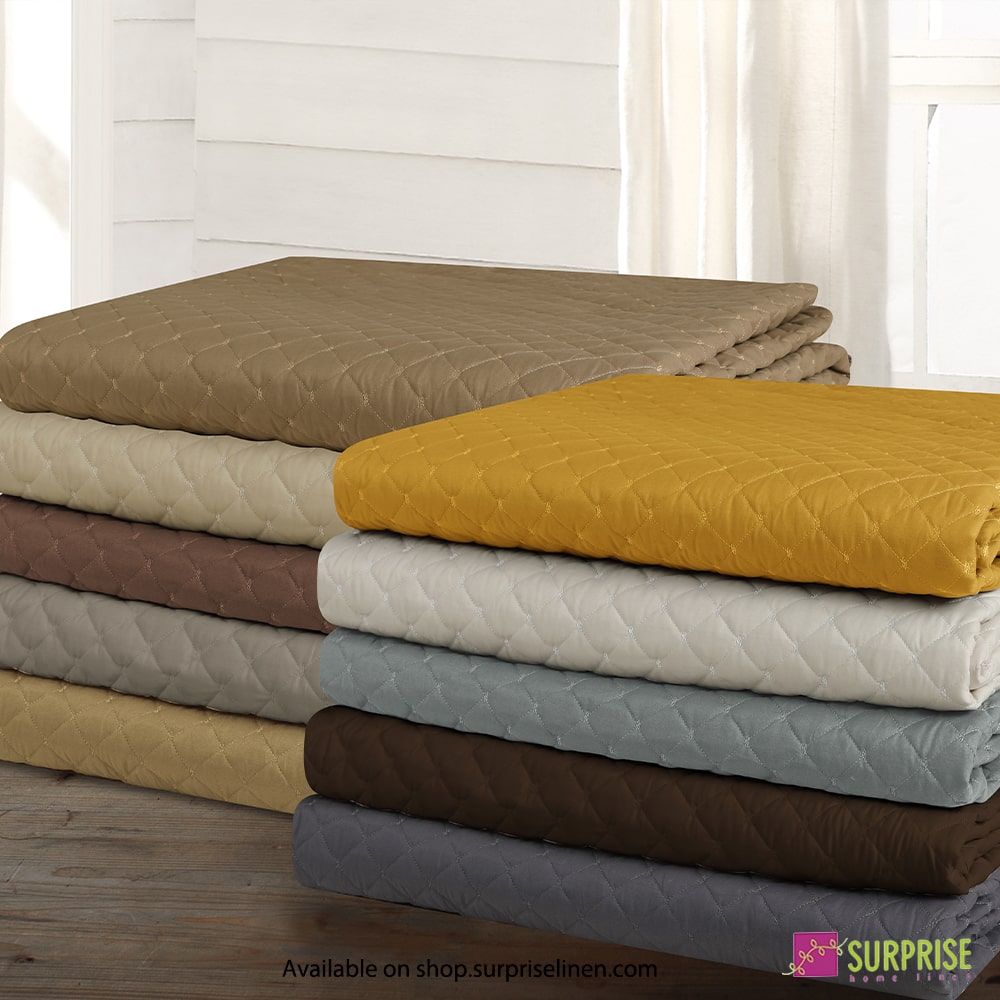 Surprise Home - Everyday Essentials Premium Quilted Swiss 3 Pcs Bedcover Set (Smoked Pearl)