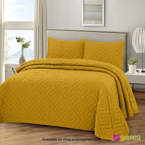 Surprise Home - Everyday Essentials D'Lux 3 Pcs Bedcover Set (Honey Gold)