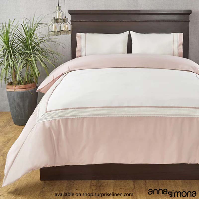 Anna Simona - Scarlet 4 Pcs Fine Cotton Satin Duvet Ensemble (Flamingo)