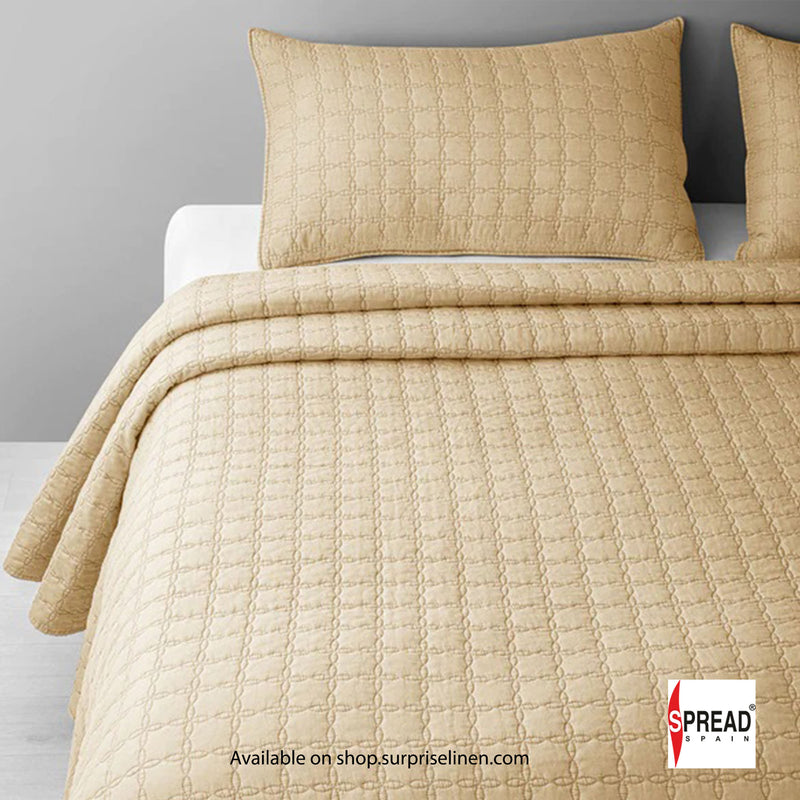 Spread Spain - Coastal 100% Stonewashed Cotton Bedcover Set (Ginger Sand)