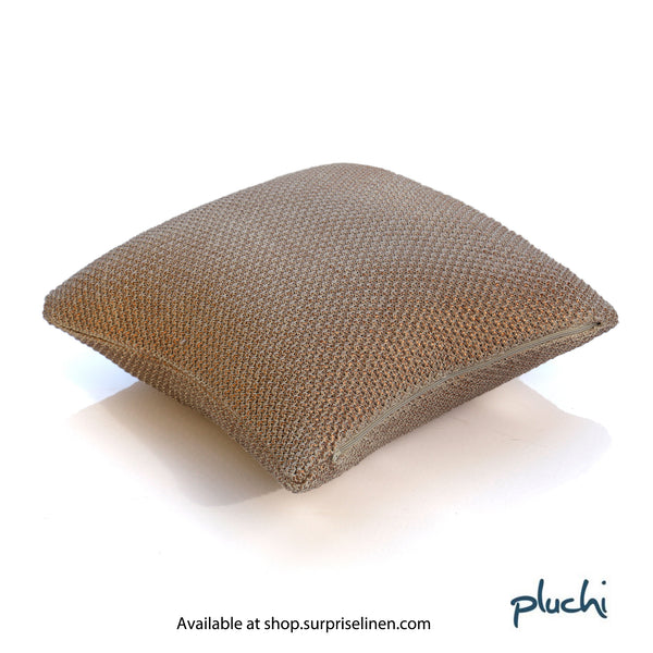 Pluchi - Moss Knit Foil Print Knitted Cotton Cushion Cover (Copper)