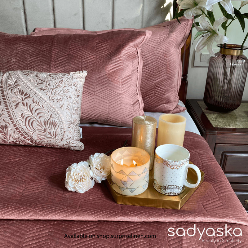 Sadyaska - Velvet Collection Marvel Bed Cover Set (Blush)