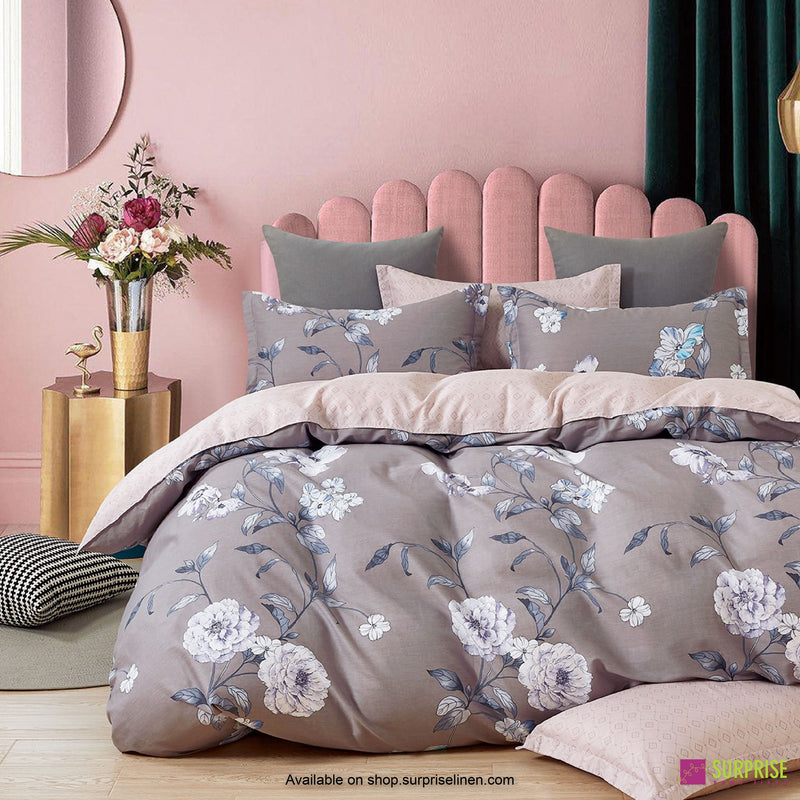 Luxury Essentials By Surprise Home - Doublez Collection 5 Pcs Super King Size Bedsheet Set in 300 TC Cotton Fabric (Florita)