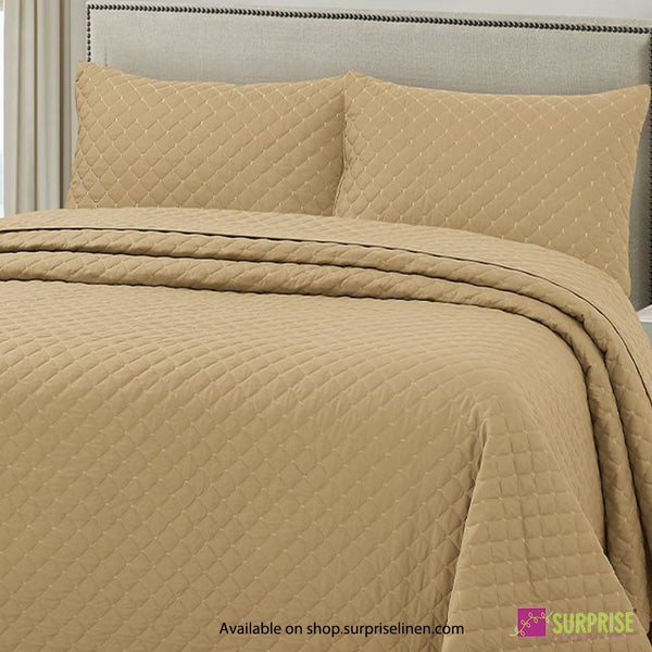 Surprise Home - Everyday Essentials Premium Quilted Swiss 3 Pcs Bedcover Set (New Wheat)