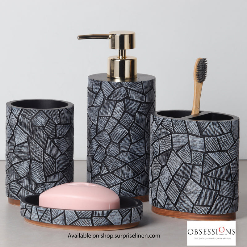 Obsessions - Alvina Collection Luxury Bathroom Accessory Set (Wall Black)