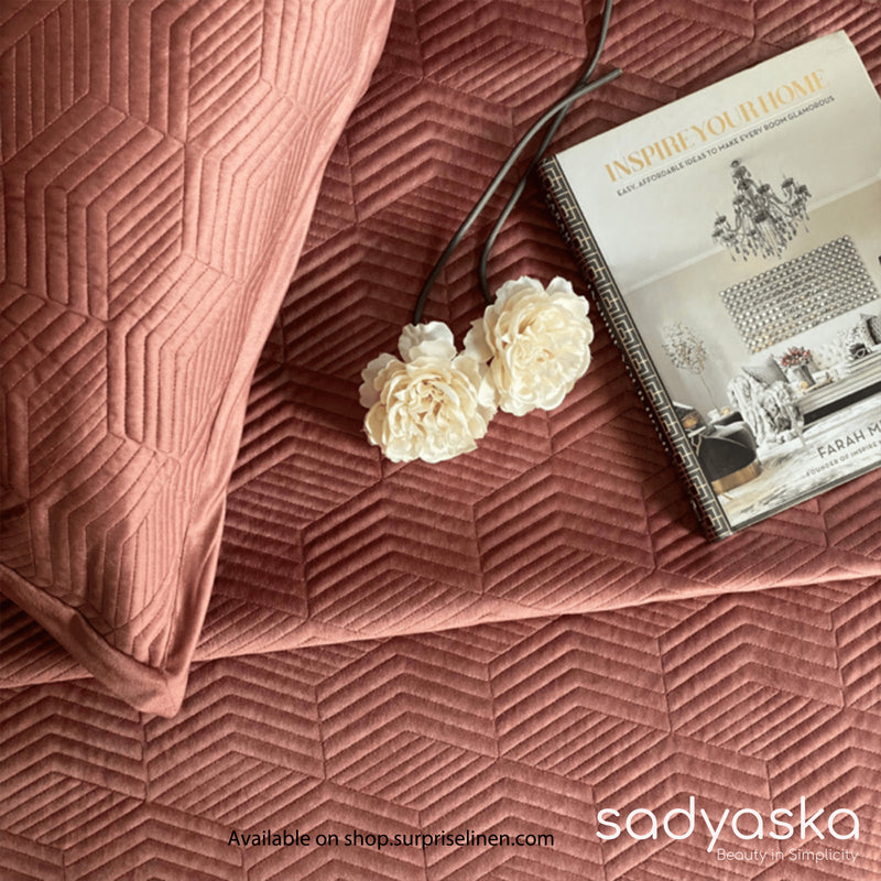 Sadyaska - Velvet Collection Marvel Bed Cover Set (Blush)