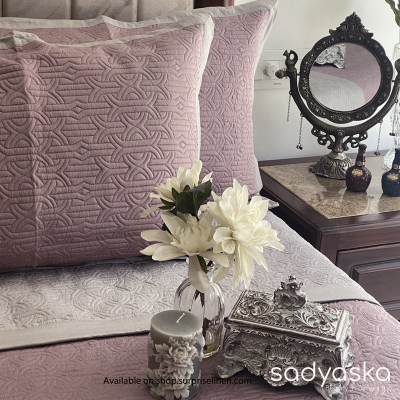 Sadyaska - Connoisseurs Collection Moderne Bed Cover Set (Rose and Sandstone Grey)
