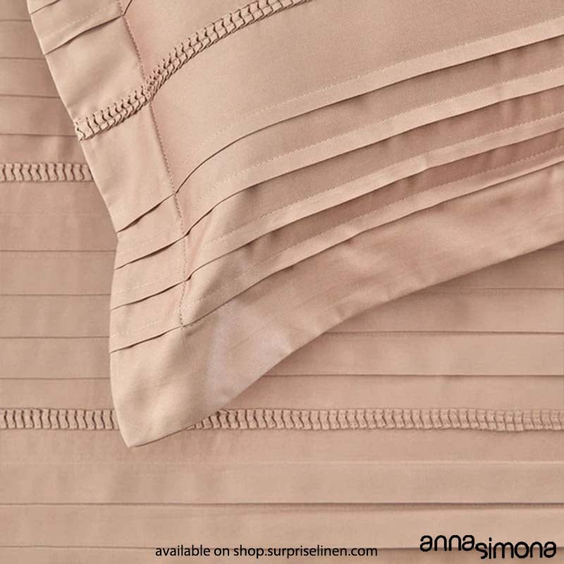 Anna Simona - Virtue 4 Pcs Fine Cotton Satin Duvet Ensemble (Nude Pink)