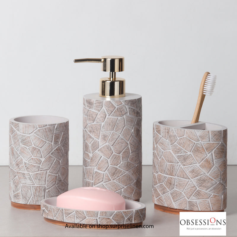 Obsessions - Alvina Collection Luxury Bathroom Accessory Set (Beige)