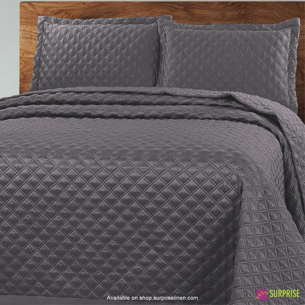 Surprise Home - Luxe 3 Pcs Quilted Bed Cover Set (Slate)