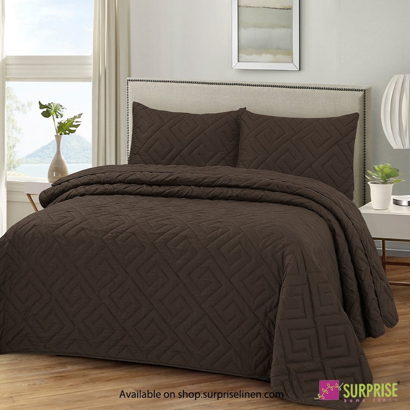 Surprise Home - Everyday Essentials D'Lux 3 Pcs Bedcover Set (Coffee Bean)