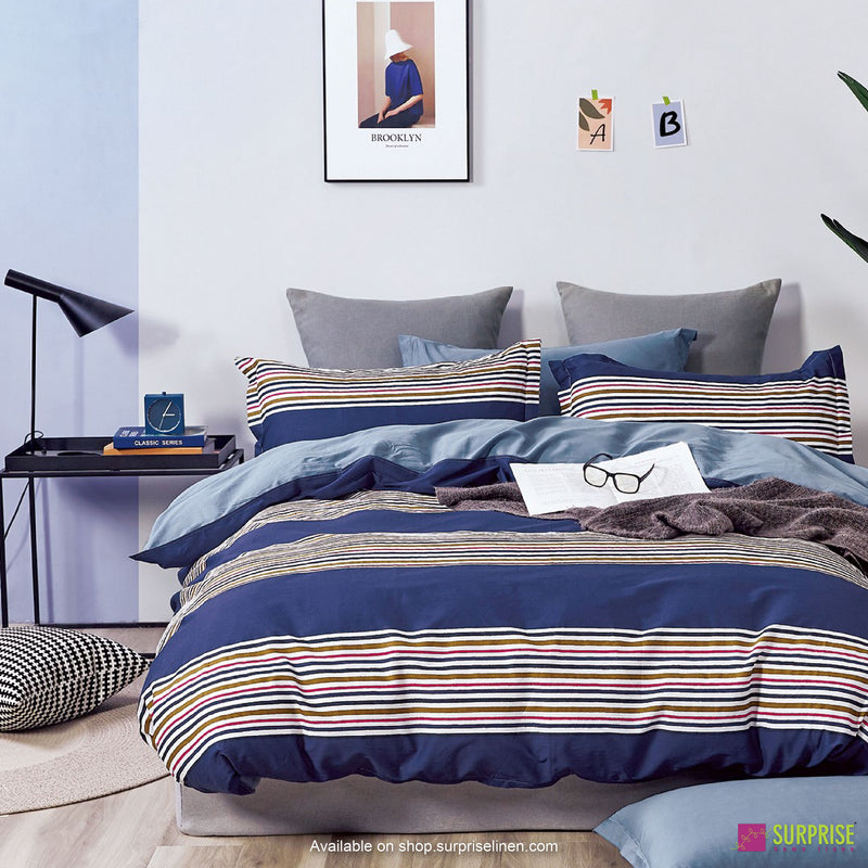 Essentials by Surprise Home - Monze Collection 3 Pc Bed Sheet Set 300 TC Cotton (Sterling Blue)