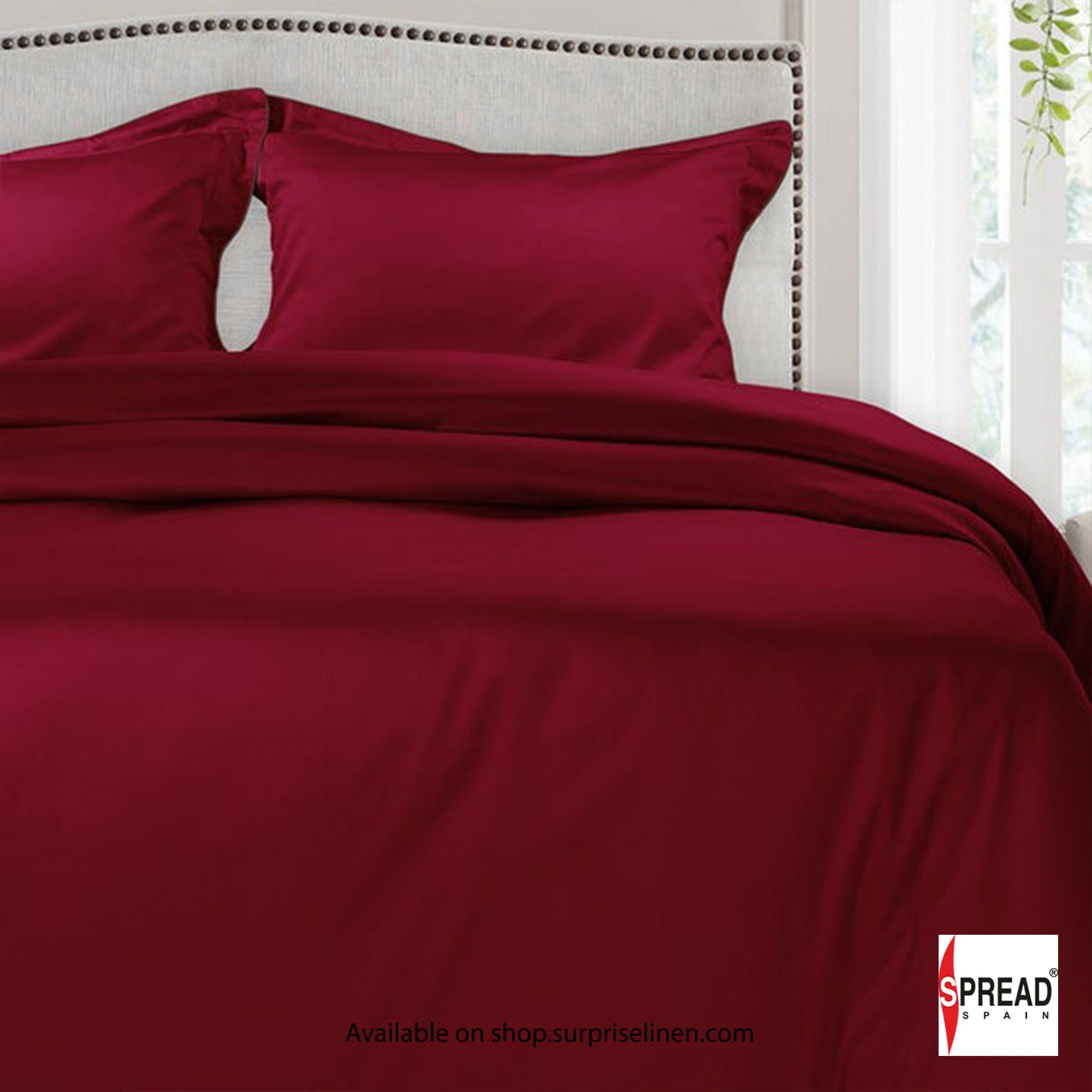 Spread Spain - The Italian Collection 500 Thread Count Cotton Bedsheet Set (Red)