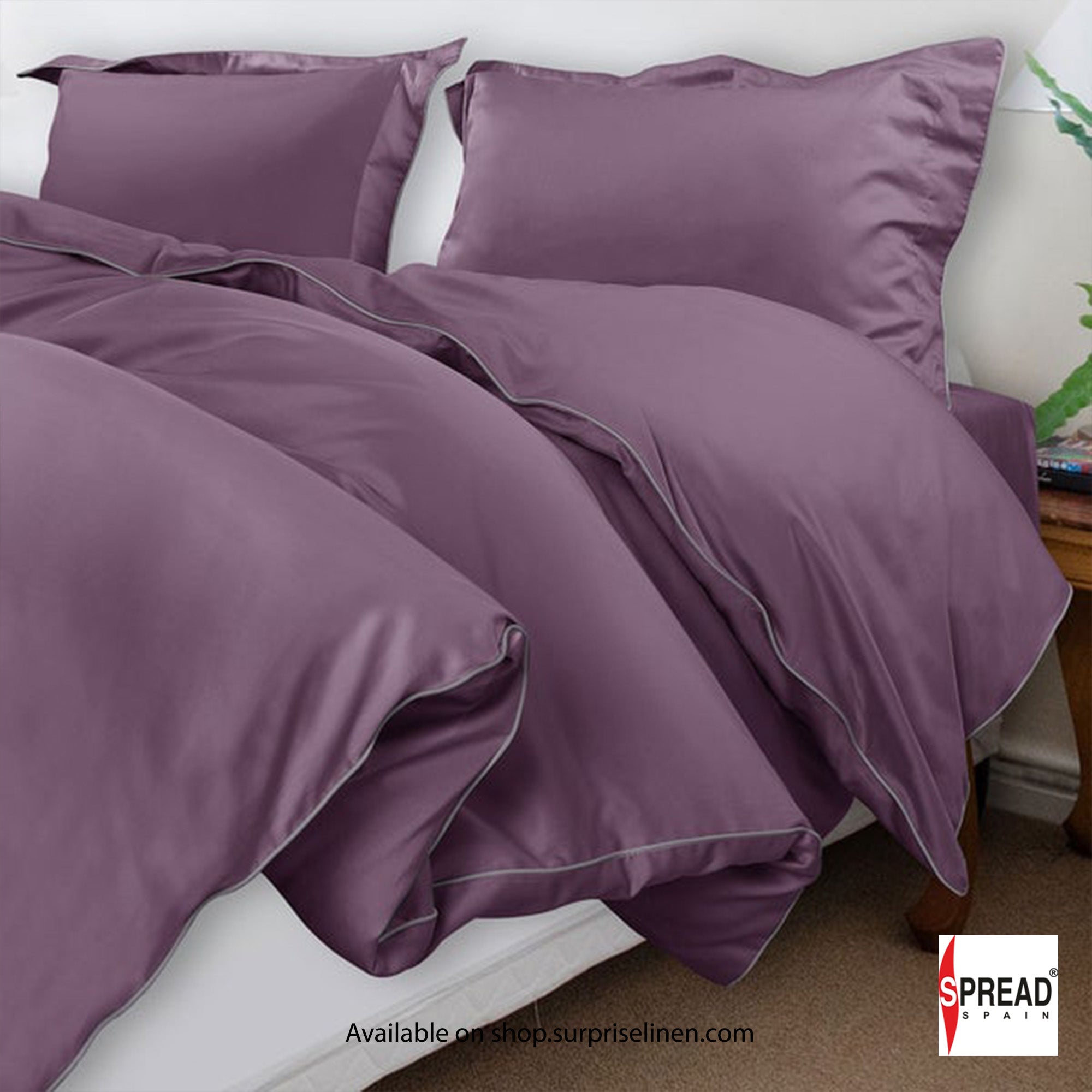 Spread Spain  - The Italian Collection 500 Thread Count Cotton Bedsheet Set (Purple)