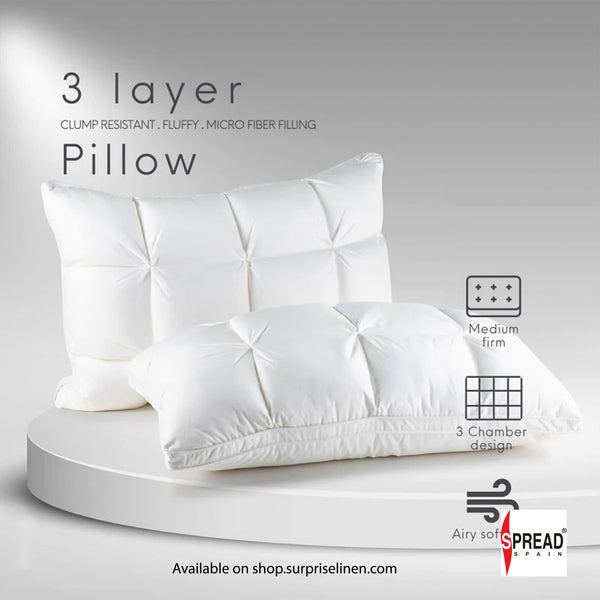 Spread Spain - Cervical 3 Layer Hypoallergic Pillow (White)