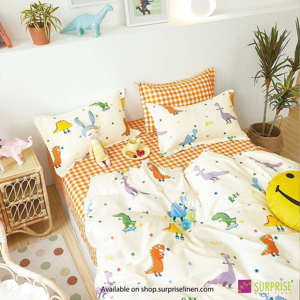 Everyday Essentials By Surprise Home - Modele Collection Kids Bedsheet Set 300 TC Cotton (Dinosaur)