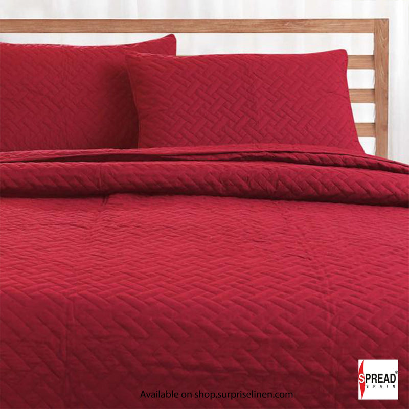 Spread Spain - Everyday Essential  Day and Night Bedcovers cum Quilt (Red)
