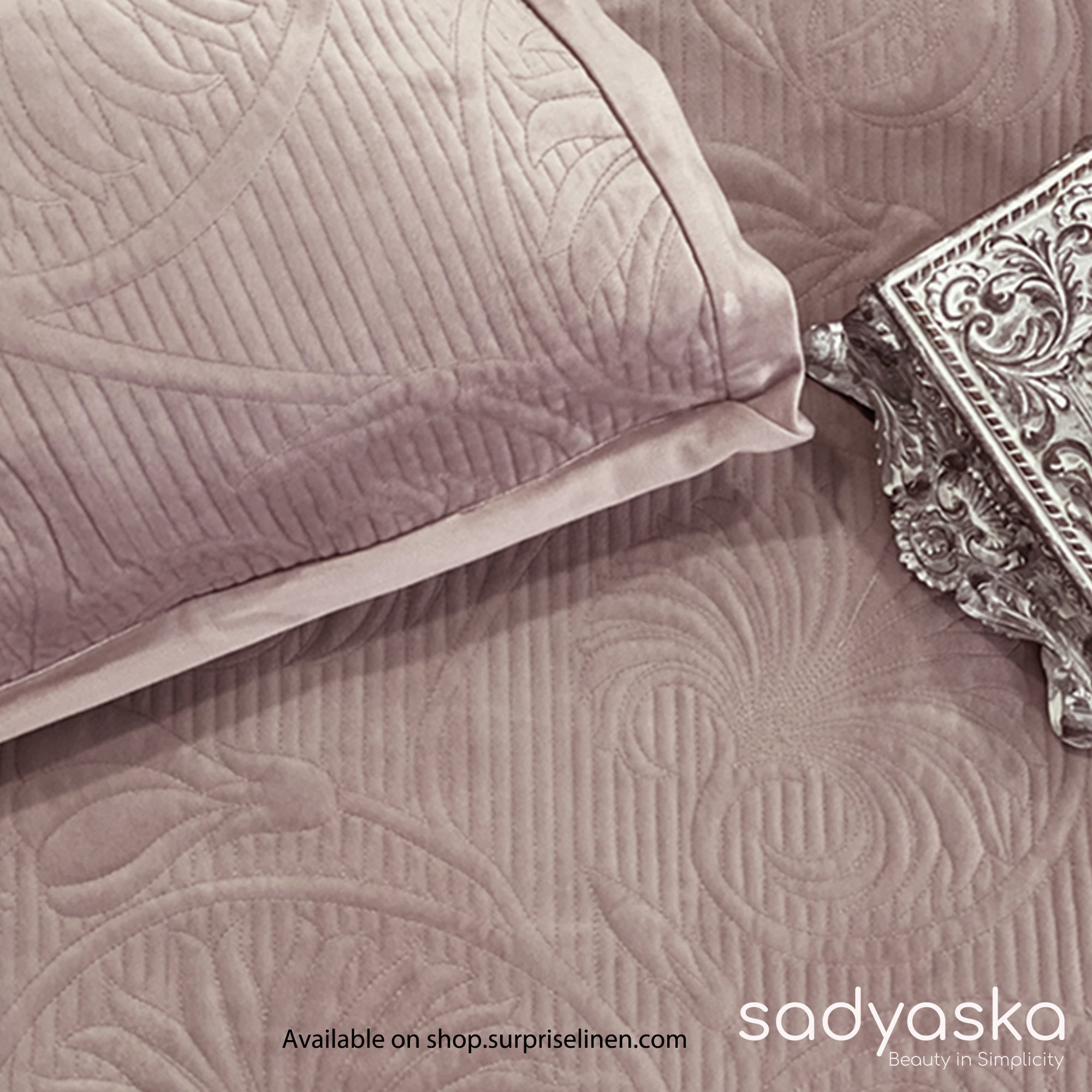 Sadyaska - Velvet Collection Marina Bed Cover Set (Onion Pink)