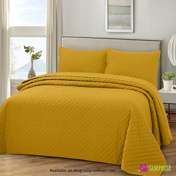 Surprise Home - Everyday Essentials Premium Quilted Swiss 3 Pcs Bedcover Set (Honey Gold)