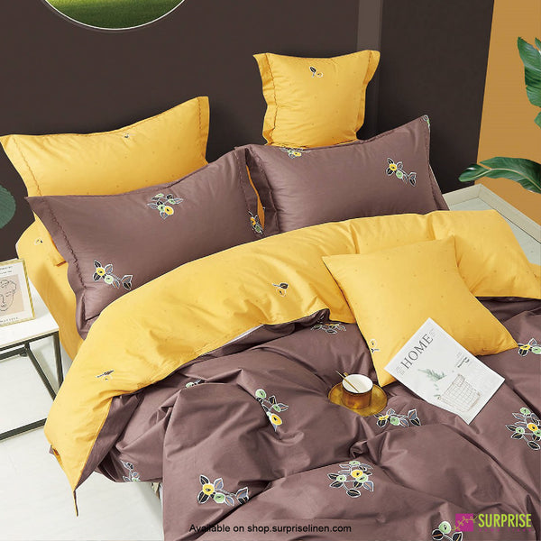 Luxury Essentials By Surprise Home Exclusive Calme Collection 5 Pcs Super King Size Bedsheet Set in 350 TC Premium Cotton (Floral Dripples)