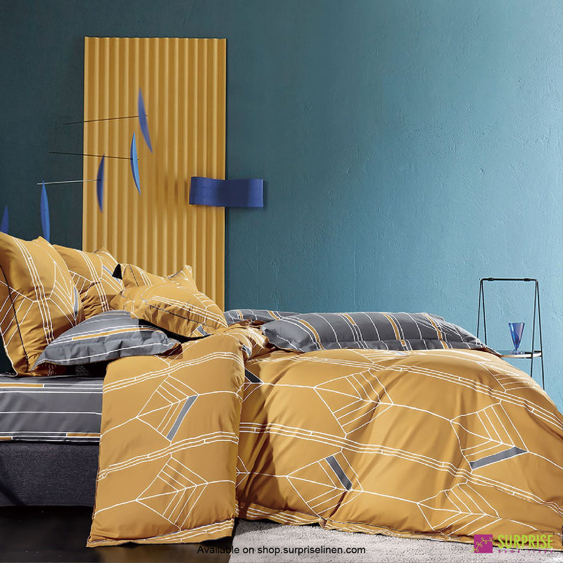 Luxury Essentials By Surprise Home Exclusive Calme Collection 5 Pcs Super King Size Bedsheet Set in 350 TC Premium Cotton (Artistic Stripes)