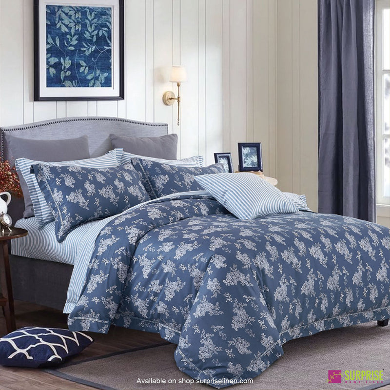 Luxury Essentials By Surprise Home Exclusive Calme Collection 5 Pcs Super King Size Bedsheet Set in 350 TC Premium Cotton (Powder Blue)