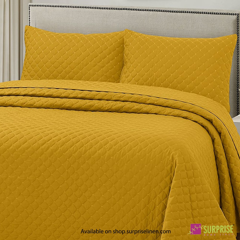 Surprise Home - Everyday Essentials Premium Quilted Swiss 3 Pcs Bedcover Set (Honey Gold)