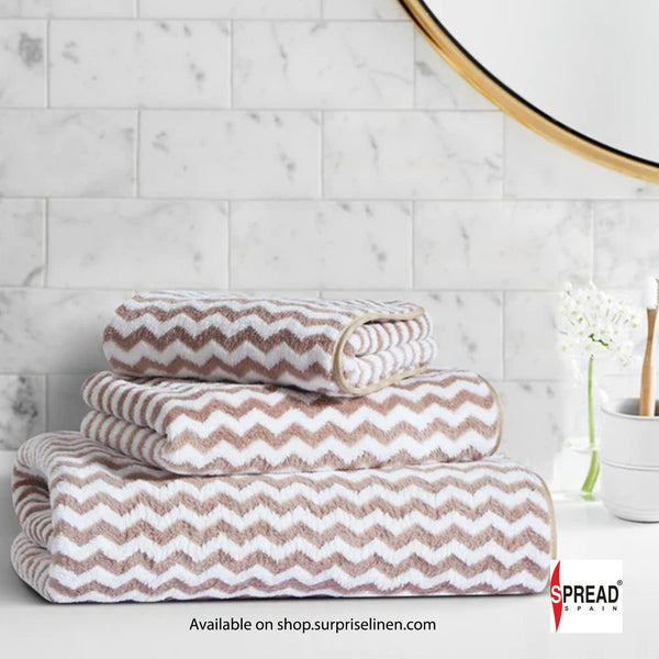 Spread Spain - Wave Made in Spain 100% Cotton Towels High Absorbent & Super Soft (Brown)