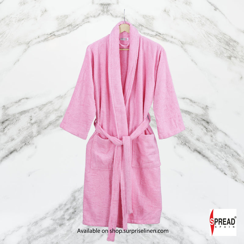 Spread Spain - One Size Bathrobe with Customizable Initials (Pink)