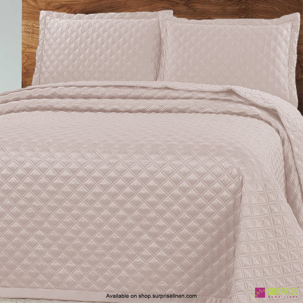 Surprise Home - Luxe 3 Pcs Quilted Bed Cover Set (Champaign)