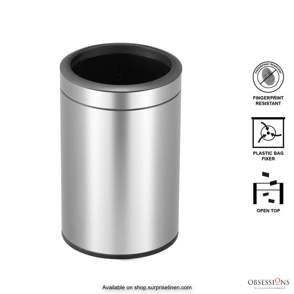 Obsessions - Eko Round Open Top 12 Litres Dustbin (Metallic)