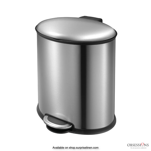 Obsessions - Eko Ellipse Step Bin 6 Litres Dustbin (Metalic)