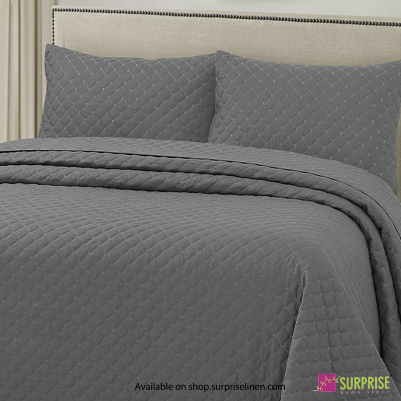 Surprise Home - Everyday Essentials Premium Quilted Swiss 3 Pcs Bedcover Set (Smoked Pearl)