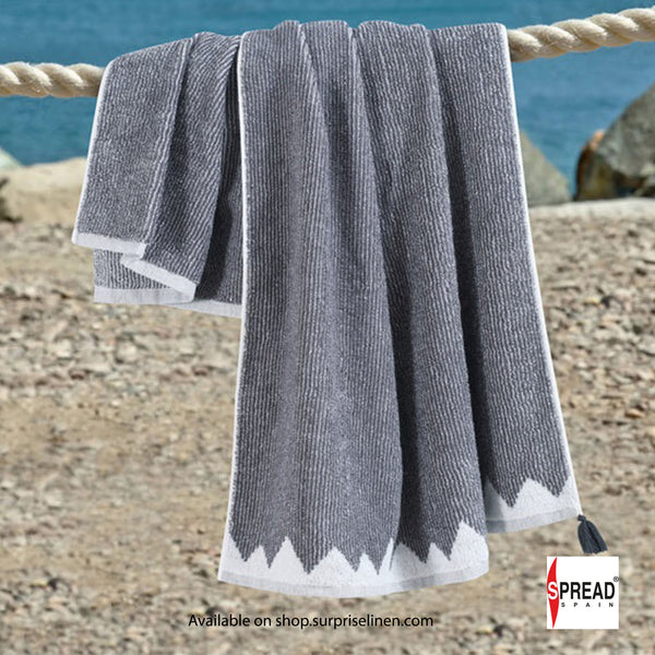 Spread Spain - Vibrant 100% Cotton Towels with Tessels (Dark Grey)