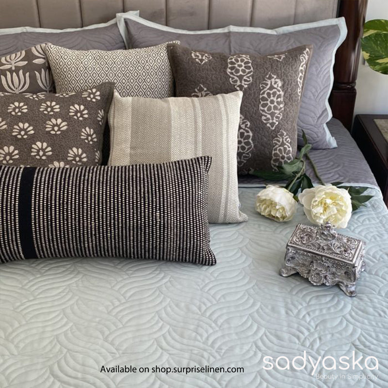 Sadyaska - Prime Collection Comber Bed Cover Set (Sage Green & Grey)