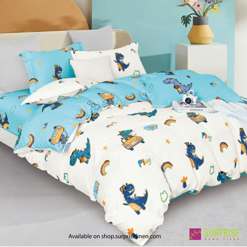 Everyday Essentials By Surprise Home Little Superstars Collection Bedsheet Set 300 TC Cotton (Dragon Tale)