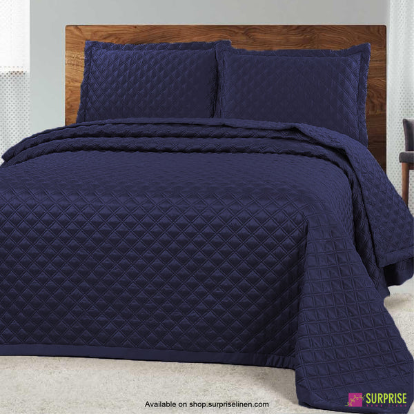 Surprise Home - Luxe 3 Pcs Quilted Bed Cover Set (Sapphire)