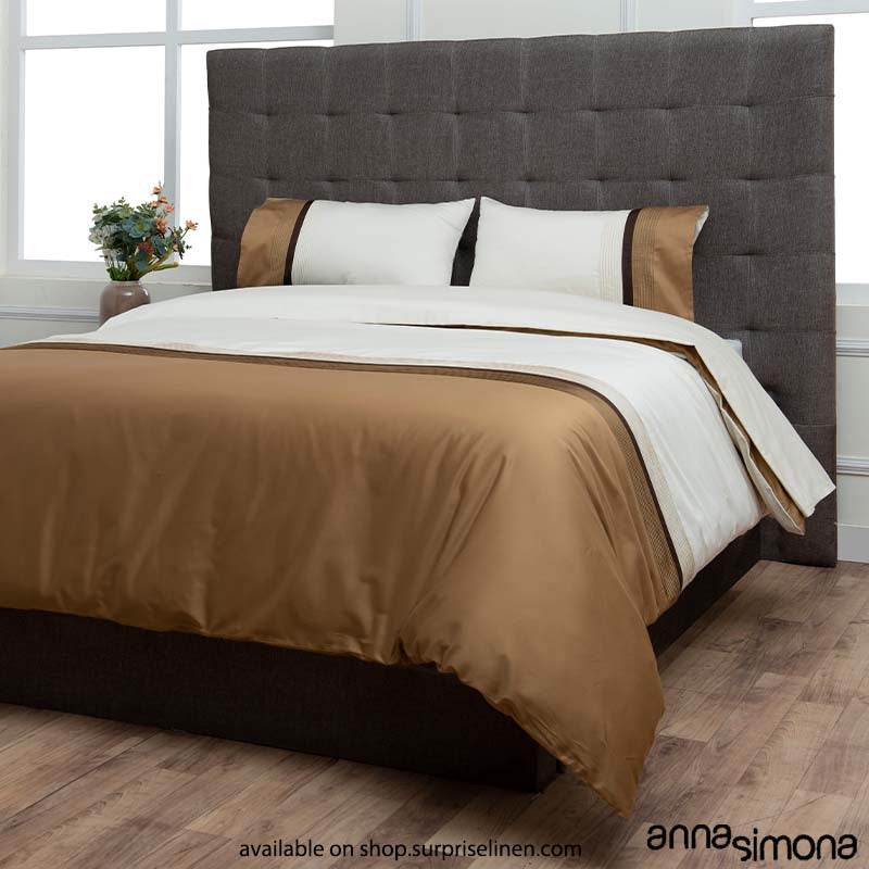 Anna Simona - Karen 4 Pcs Fine Cotton Satin Duvet Ensemble (Sesame)