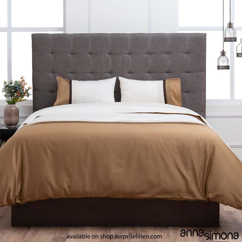 Anna Simona - Karen 4 Pcs Fine Cotton Satin Duvet Ensemble (Sesame)