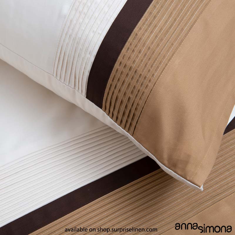 Anna Simona - Karen 4 Pcs Fine Cotton Satin Duvet Ensemble (Sesame)