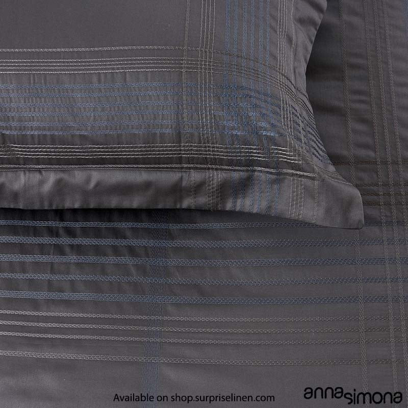 Anna Simona - Monte Carlo 4 Pcs Fine Cotton Satin Duvet Ensemble (Charcoal)