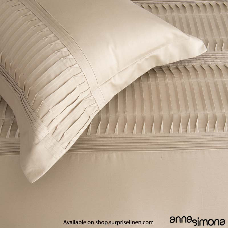 Anna Simona - Worli 4 Pcs Fine Cotton Satin Duvet Ensemble (Beige)