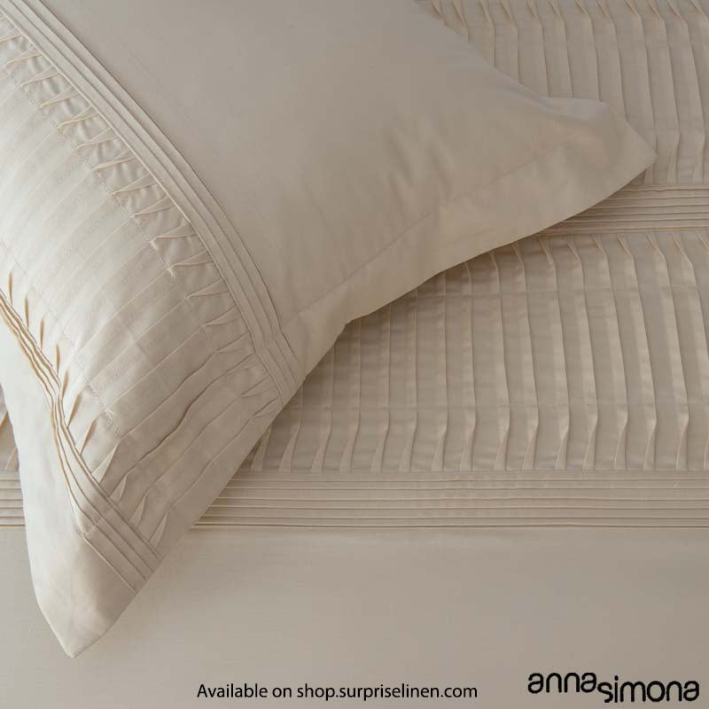 Anna Simona - Worli 4 Pcs Fine Cotton Satin Duvet Ensemble (Sesame)