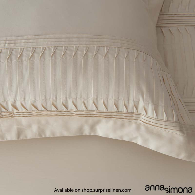 Anna Simona - Worli 4 Pcs Fine Cotton Satin Duvet Ensemble (Sesame)