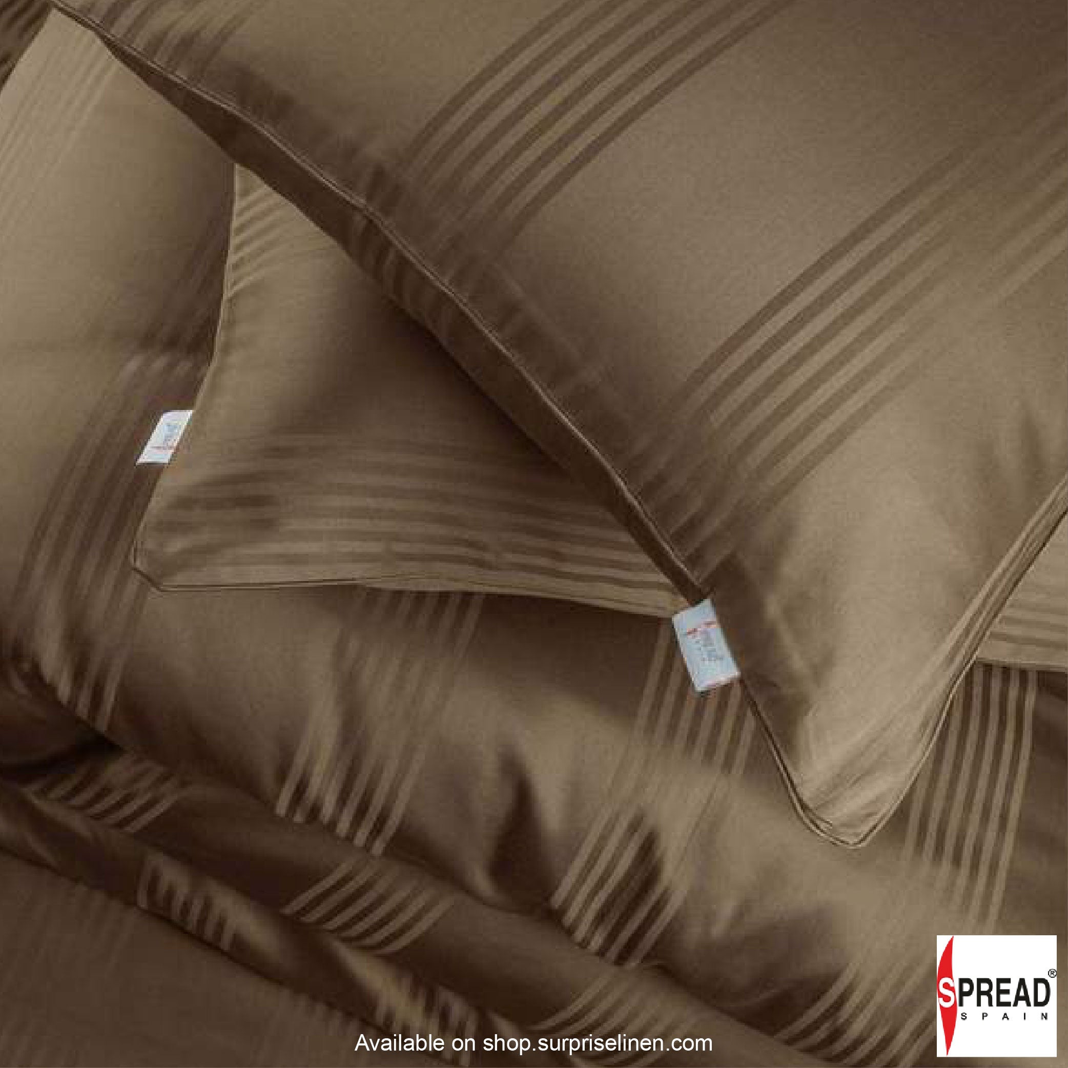 Spread Spain - Premium 450 Thread Count Cotton Barcode Collection Bedsheet Set (Brown)