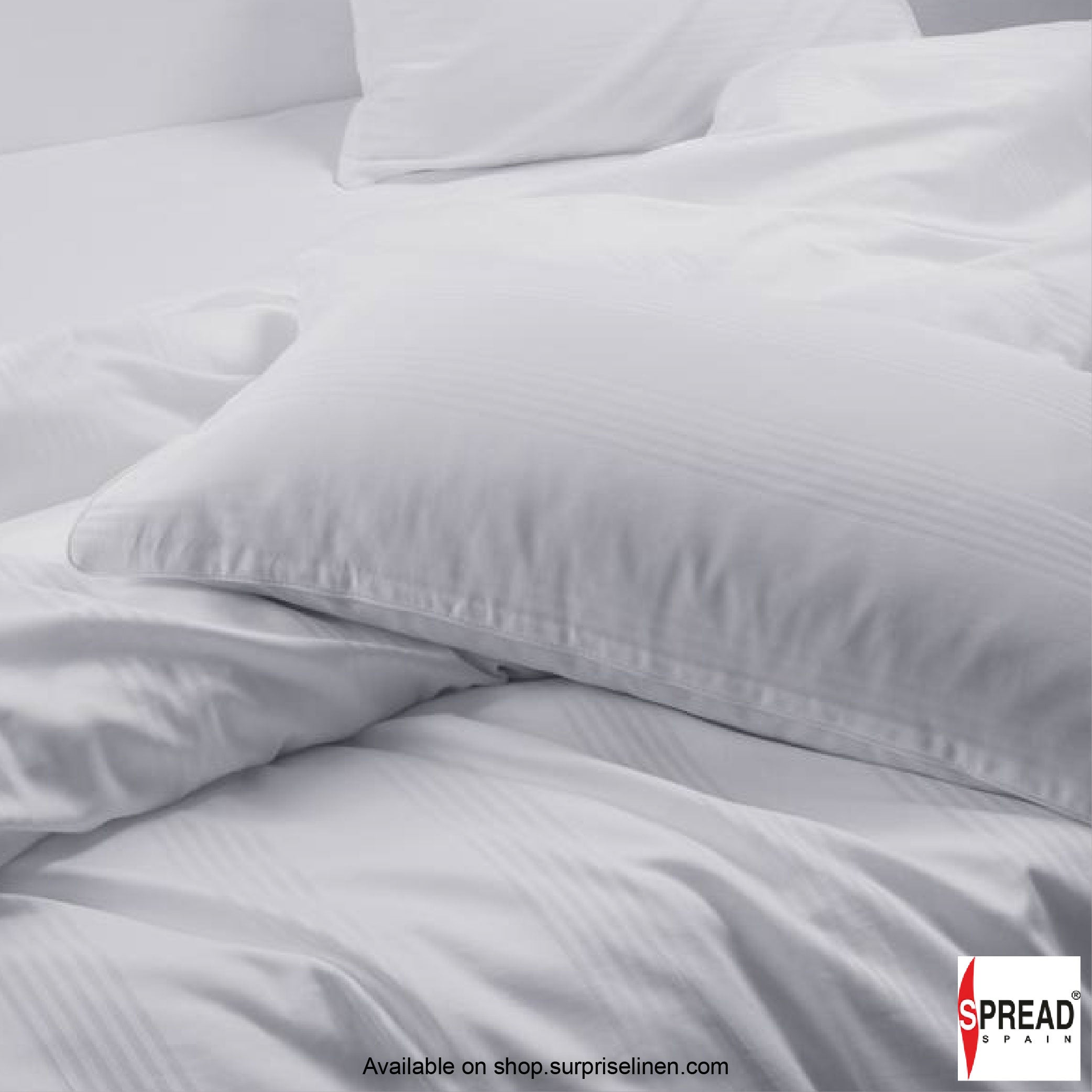 Spread Spain - Premium 450 Thread Count Cotton Barcode Collection Bedsheet Set (White)